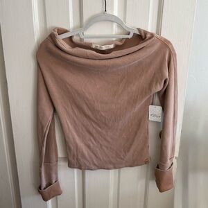 Free people brown Gigi Off-Shoulder Top